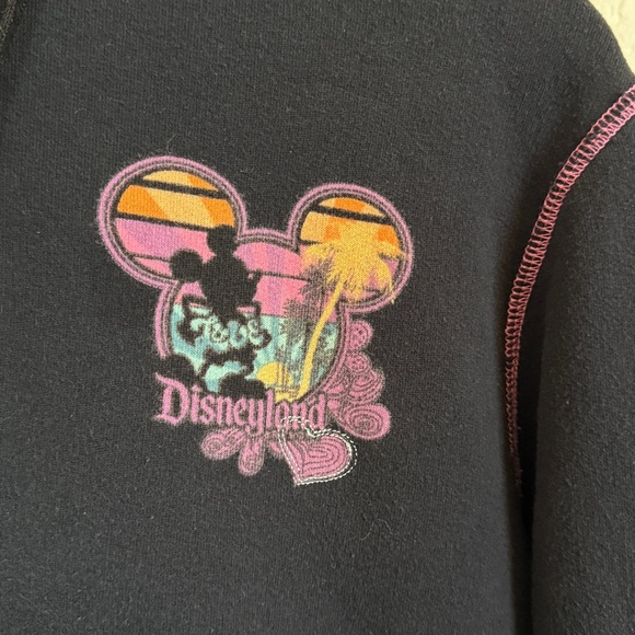 Disneyland Parks Full Zip Hoodie "Peace Love" Black Purple Women’s Size XL - Picture 2 of 11